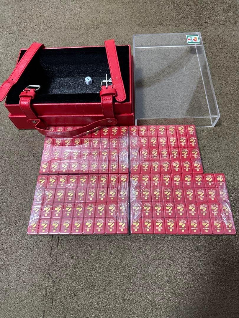 ミニ麻雀牌セット サイコロ付き 中国セブン限定 中国土産 136枚